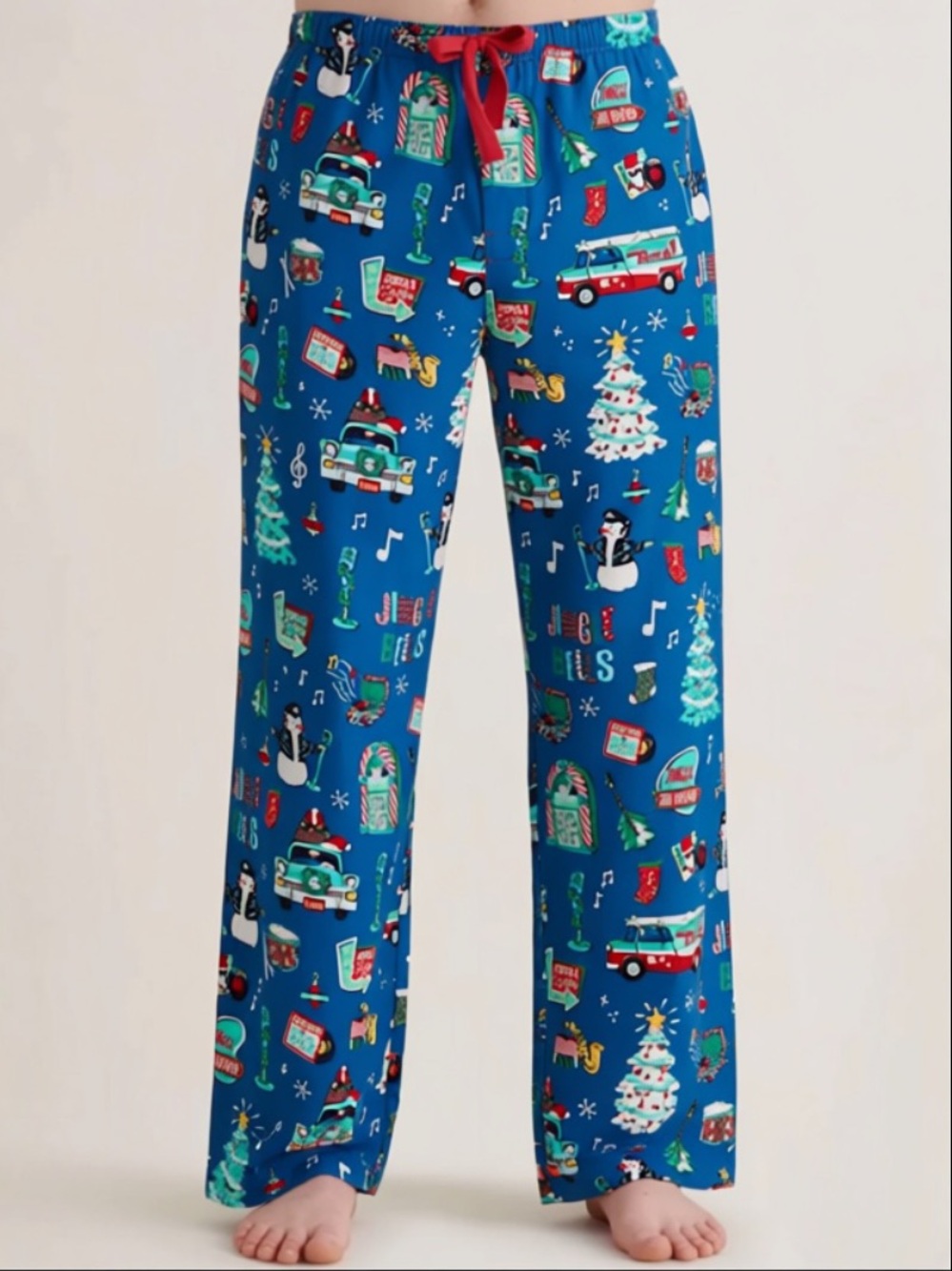 NWT Christmas Holiday Rock n Roll 1950s Music Print Pajama Lounge Pants